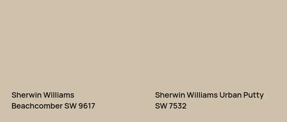 Sherwin Williams Beachcomber SW 9617 vs Sherwin Williams Urban Putty SW 7532