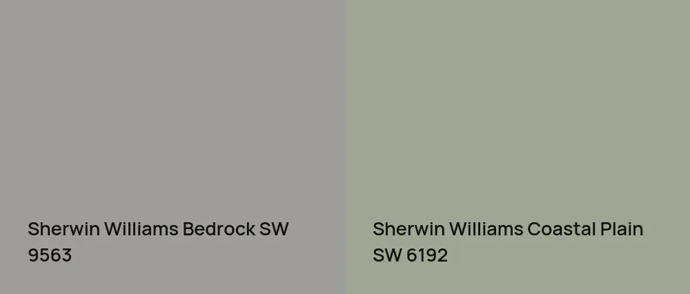 Sherwin Williams Bedrock SW 9563 vs Sherwin Williams Coastal Plain SW 6192