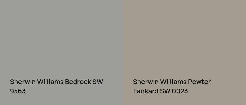 Sherwin Williams Bedrock SW 9563 vs Sherwin Williams Pewter Tankard SW 0023