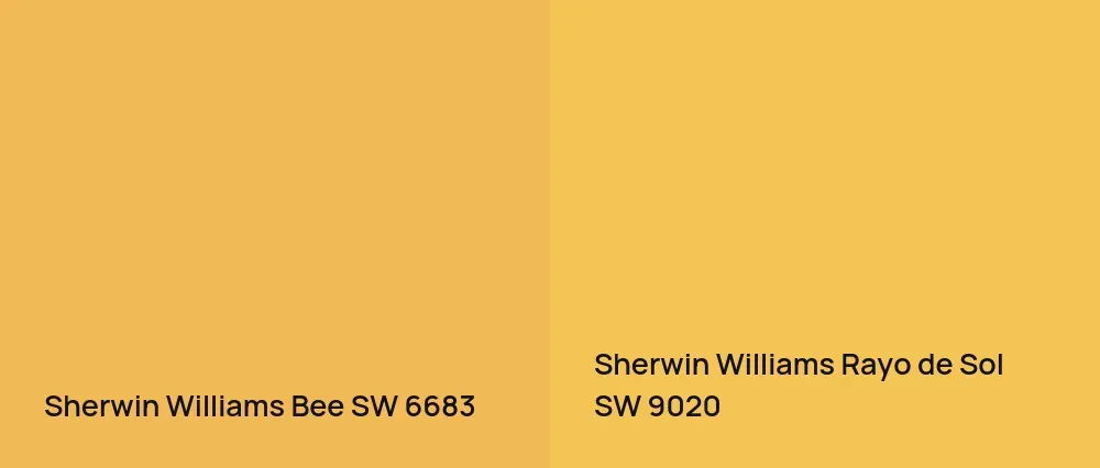 Sherwin Williams Bee SW 6683 vs Sherwin Williams Rayo de Sol SW 9020
