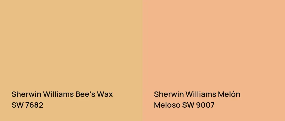 Sherwin Williams Bee's Wax SW 7682 vs Sherwin Williams Melón Meloso SW 9007