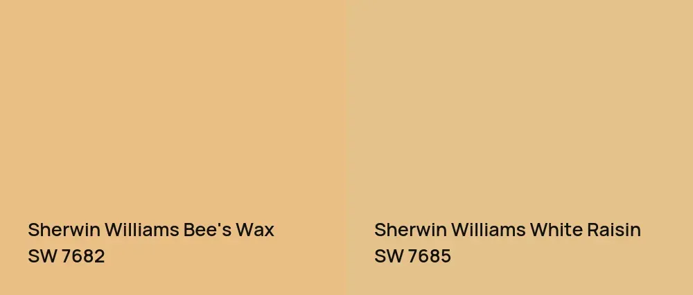 Sherwin Williams Bee's Wax SW 7682 vs Sherwin Williams White Raisin SW 7685