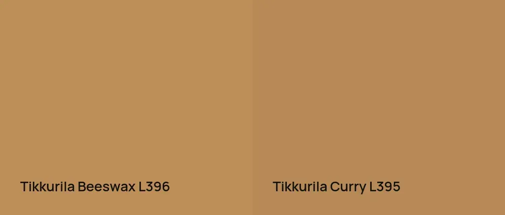 Tikkurila Beeswax L396 vs Tikkurila Curry L395