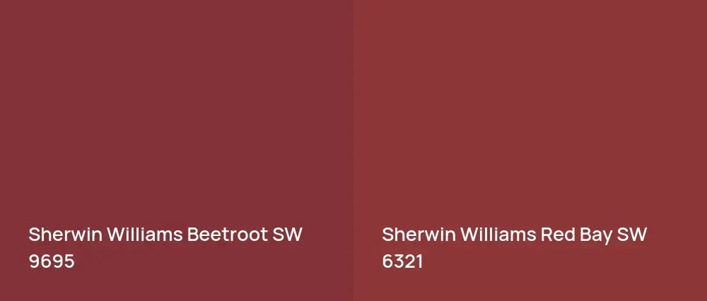 Sherwin Williams Beetroot SW 9695 vs Sherwin Williams Red Bay SW 6321