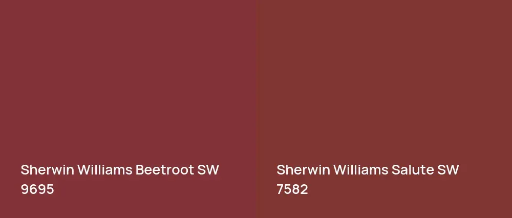 Sherwin Williams Beetroot SW 9695 vs Sherwin Williams Salute SW 7582