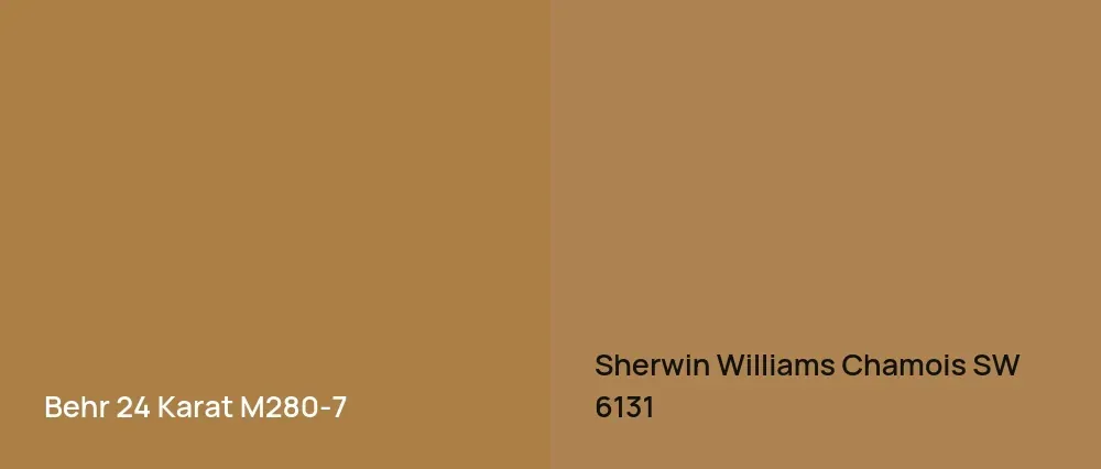 Behr 24 Karat M280-7 vs Sherwin Williams Chamois SW 6131