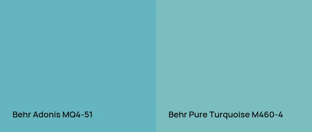 Behr Adonis MQ4-51 vs Behr Pure Turquoise M460-4