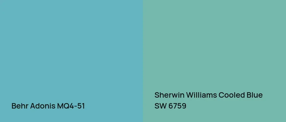 Behr Adonis MQ4-51 vs Sherwin Williams Cooled Blue SW 6759