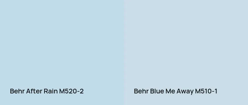 Behr After Rain M520-2 vs Behr Blue Me Away M510-1