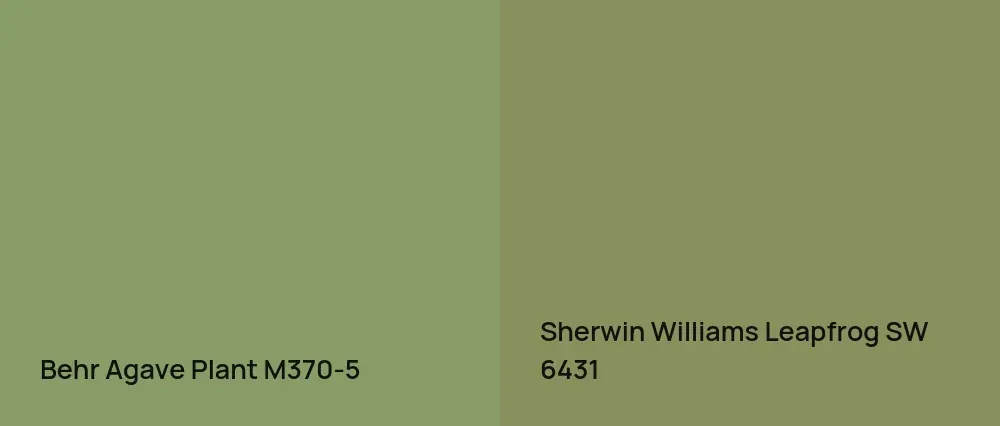 Behr Agave Plant M370-5 vs Sherwin Williams Leapfrog SW 6431