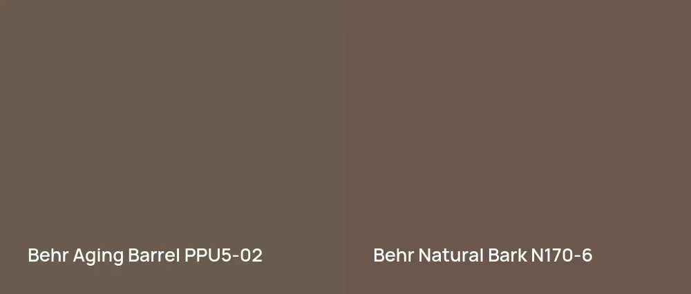 Behr Aging Barrel PPU5-02 vs Behr Natural Bark N170-6