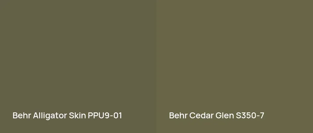 Behr Alligator Skin PPU9-01 vs Behr Cedar Glen S350-7