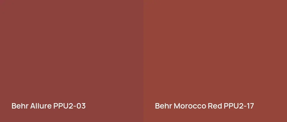 Behr Allure PPU2-03 vs Behr Morocco Red PPU2-17