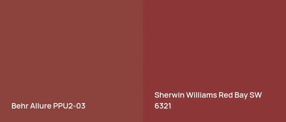 Behr Allure PPU2-03 vs Sherwin Williams Red Bay SW 6321