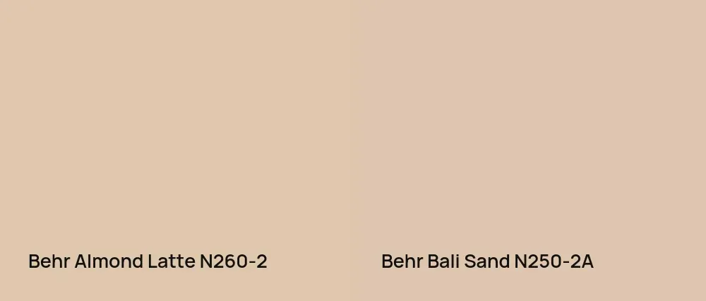 Behr Almond Latte N260-2 vs Behr Bali Sand N250-2A