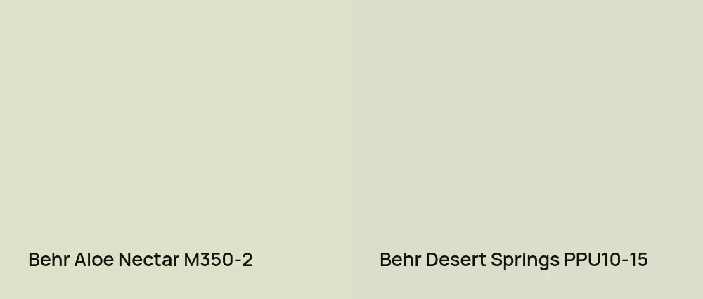 Behr Aloe Nectar M350-2 vs Behr Desert Springs PPU10-15