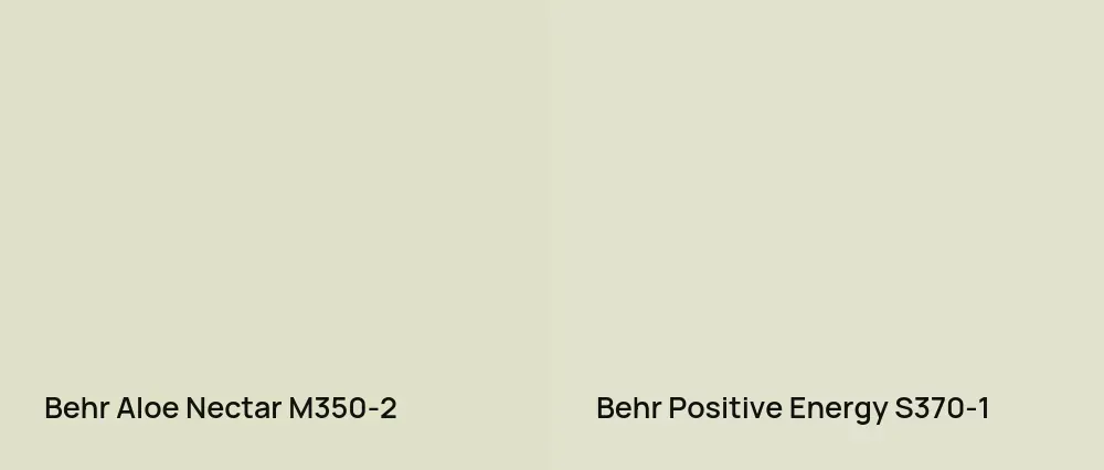 Behr Aloe Nectar M350-2 vs Behr Positive Energy S370-1