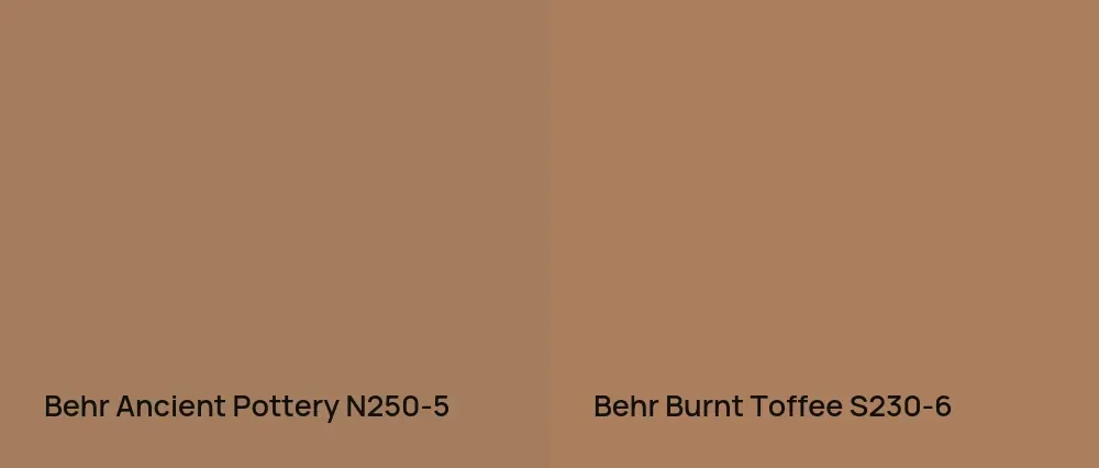 Behr Ancient Pottery N250-5 vs Behr Burnt Toffee S230-6