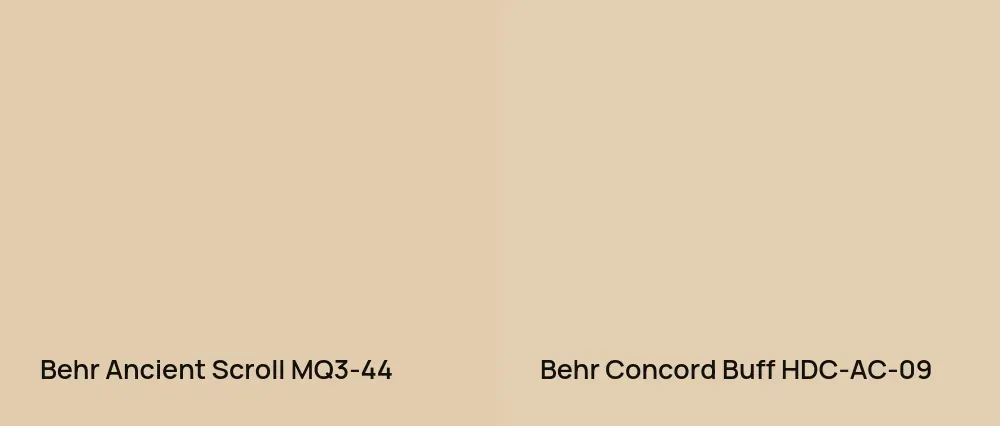 Behr Ancient Scroll MQ3-44 vs Behr Concord Buff HDC-AC-09