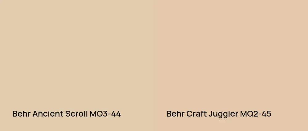 Behr Ancient Scroll MQ3-44 vs Behr Craft Juggler MQ2-45
