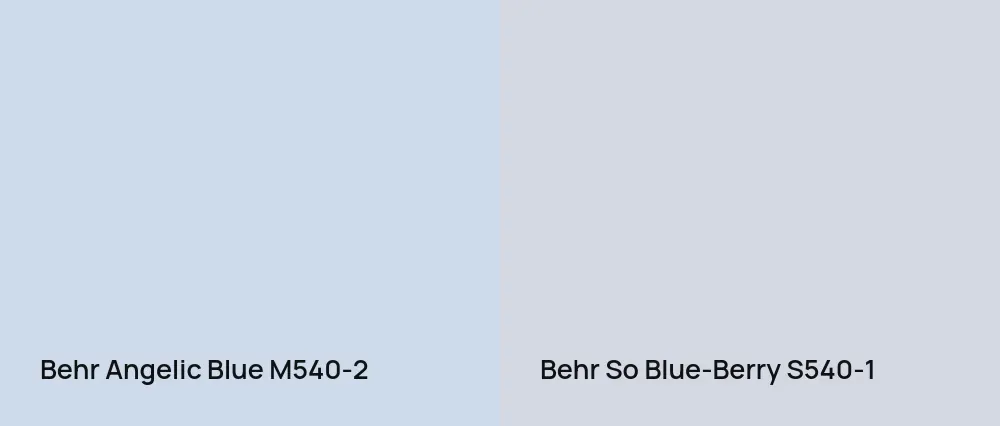 Behr Angelic Blue M540-2 vs Behr So Blue-Berry S540-1