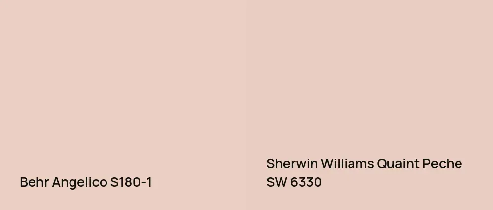 Behr Angelico S180-1 vs Sherwin Williams Quaint Peche SW 6330