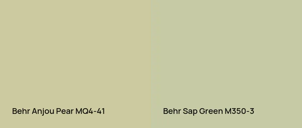 Behr Anjou Pear MQ4-41 vs Behr Sap Green M350-3