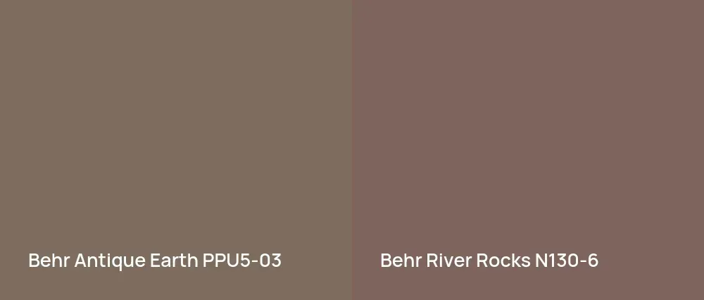 Behr Antique Earth PPU5-03 vs Behr River Rocks N130-6