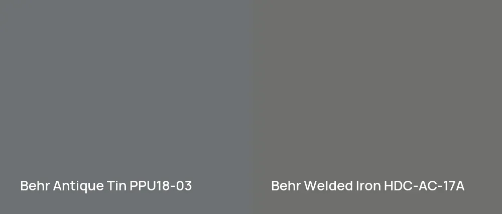 Behr Antique Tin PPU18-03 vs Behr Welded Iron HDC-AC-17A