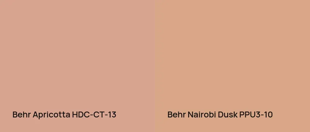 Behr Apricotta HDC-CT-13 vs Behr Nairobi Dusk PPU3-10
