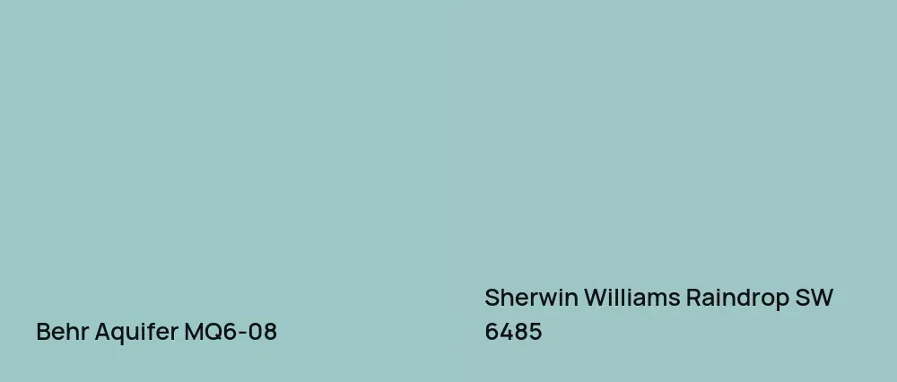 Behr Aquifer MQ6-08 vs Sherwin Williams Raindrop SW 6485