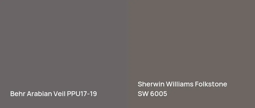 Behr Arabian Veil PPU17-19 vs Sherwin Williams Folkstone SW 6005