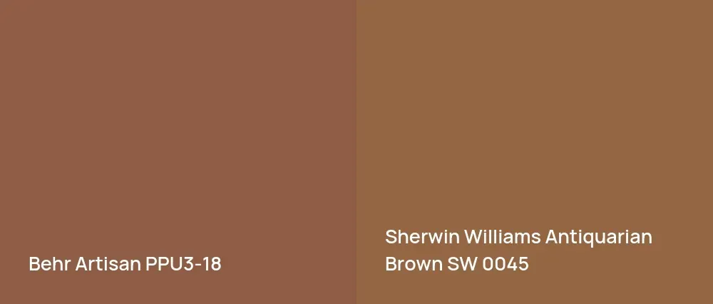 Behr Artisan PPU3-18 vs Sherwin Williams Antiquarian Brown SW 0045