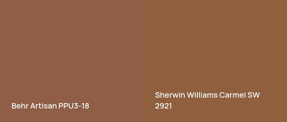 Behr Artisan PPU3-18 vs Sherwin Williams Carmel SW 2921