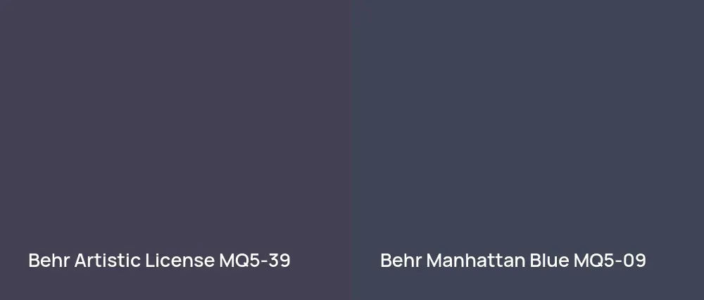 Behr Artistic License MQ5-39 vs Behr Manhattan Blue MQ5-09