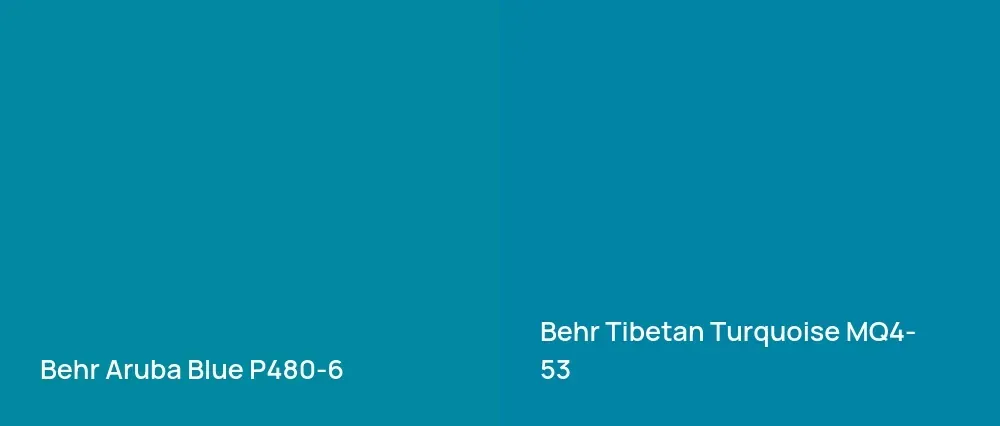 Behr Aruba Blue P480-6 vs Behr Tibetan Turquoise MQ4-53