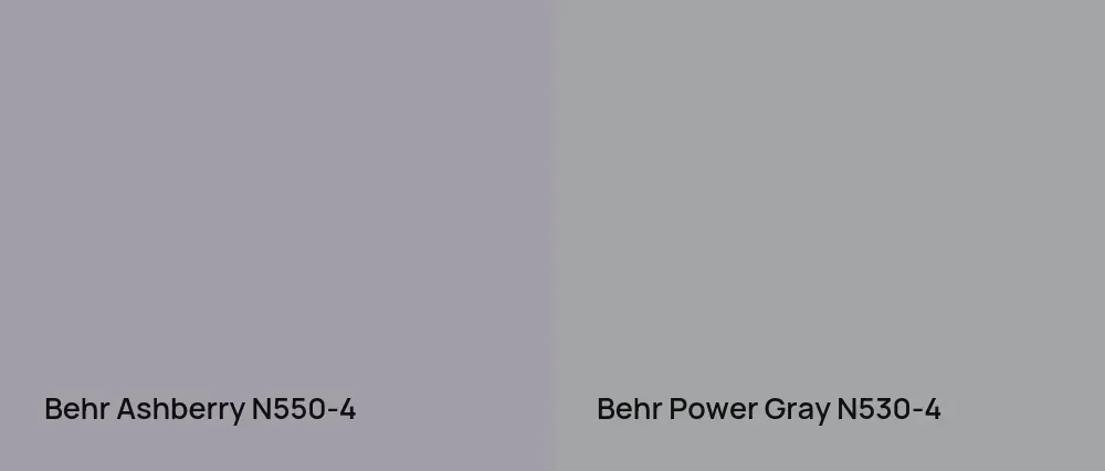 Behr Ashberry N550-4 vs Behr Power Gray N530-4