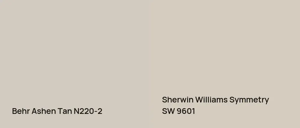 Behr Ashen Tan N220-2 vs Sherwin Williams Symmetry SW 9601