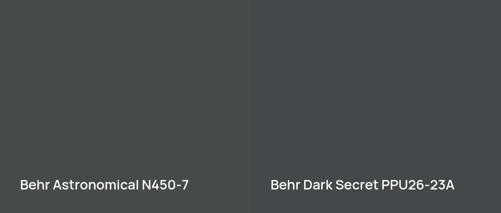 Behr Astronomical N450-7 vs Behr Dark Secret PPU26-23A