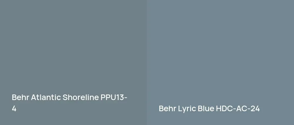Behr Atlantic Shoreline PPU13-4 vs Behr Lyric Blue HDC-AC-24