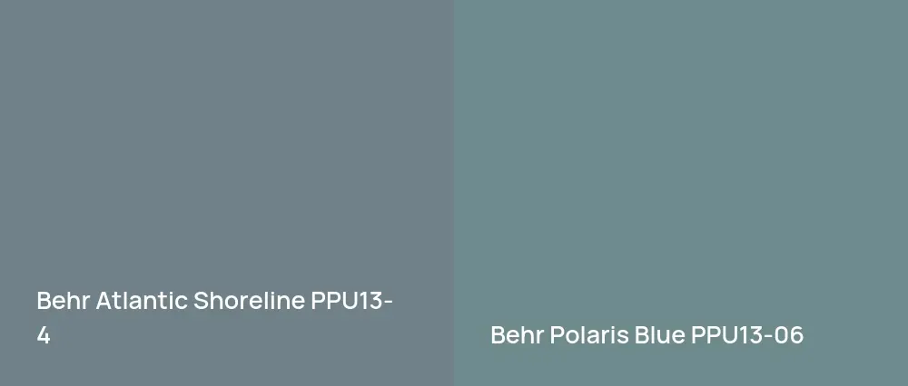 Behr Atlantic Shoreline PPU13-4 vs Behr Polaris Blue PPU13-06