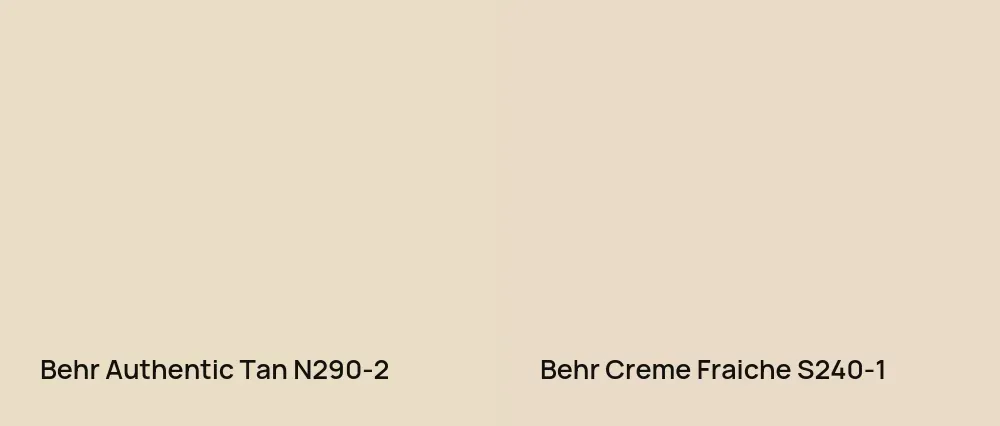 Behr Authentic Tan N290-2 vs Behr Creme Fraiche S240-1