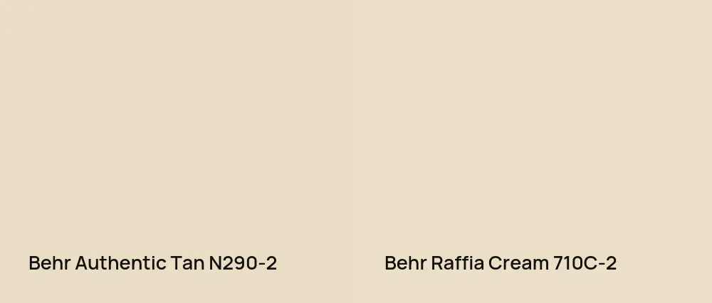 Behr Authentic Tan N290-2 vs Behr Raffia Cream 710C-2