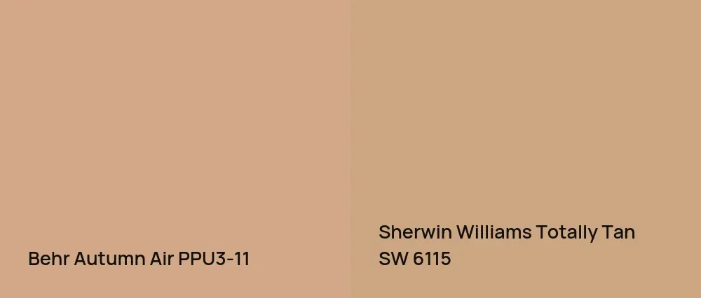 Behr Autumn Air PPU3-11 vs Sherwin Williams Totally Tan SW 6115