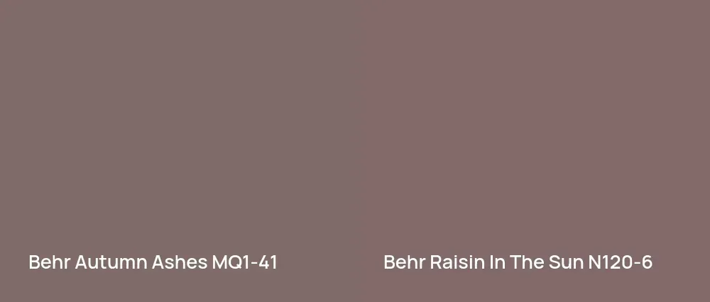 Behr Autumn Ashes MQ1-41 vs Behr Raisin In The Sun N120-6
