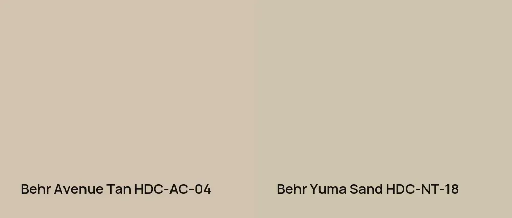 Behr Avenue Tan HDC-AC-04 vs Behr Yuma Sand HDC-NT-18