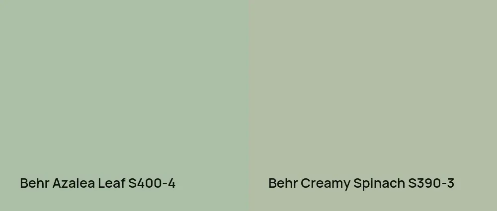 Behr Azalea Leaf S400-4 vs Behr Creamy Spinach S390-3