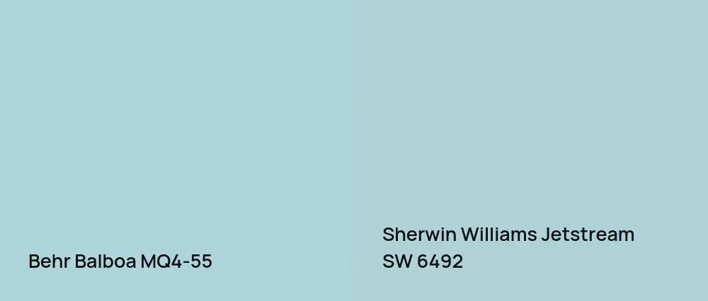 Behr Balboa MQ4-55 vs Sherwin Williams Jetstream SW 6492