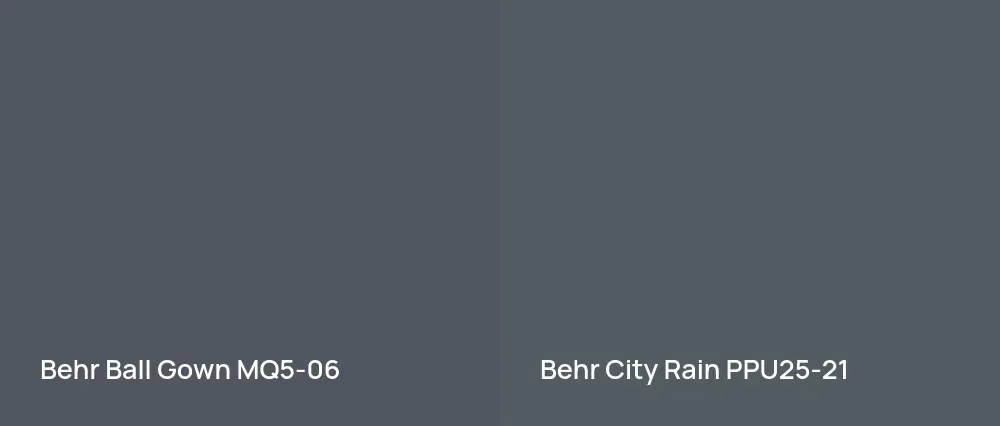 Behr Ball Gown MQ5-06 vs Behr City Rain PPU25-21