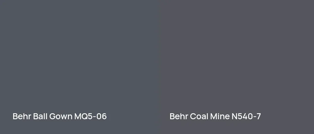 Behr Ball Gown MQ5-06 vs Behr Coal Mine N540-7
